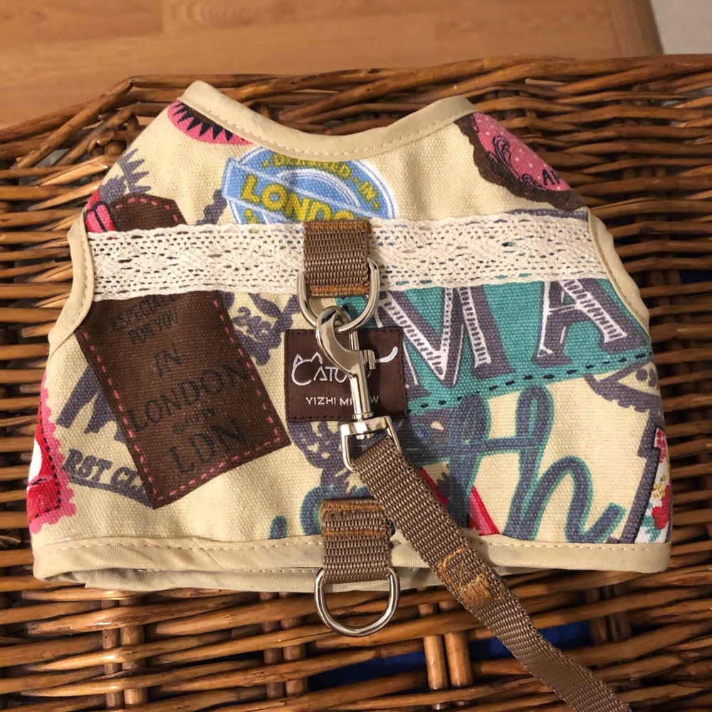 Euc Large cat/Small Dog vest and leash.